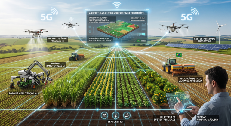 Agricultura 5.0: Como a Inteligência Artificial, a Robótica e os Dados Estão Reeditando o Futuro do Campo